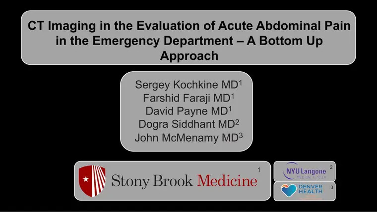 Cover of CT Imaging in the Evaluation of Acute Abdominal Pain in the Emergency Department: A Bottom-Up Approach