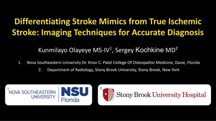 Cover of Differentiating Stroke Mimics from True Ischemic Stroke: Imaging Techniques for Accurate Diagnosis