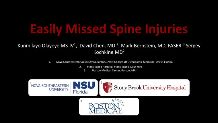 Cover of Easily Missed Spine Injuries