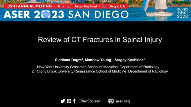 Cover of Review of Common CT Findings in Spinal Injury